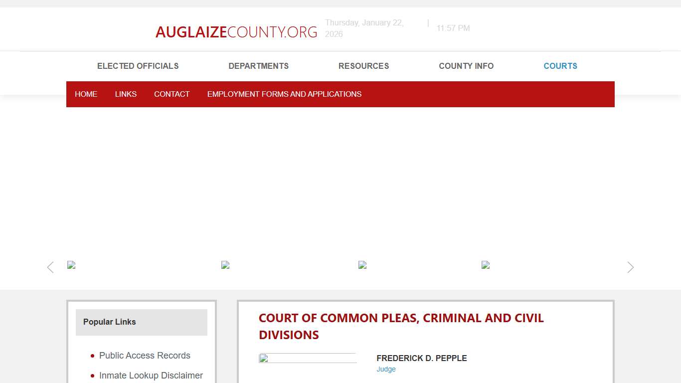 Court of Common Pleas, Criminal and Civil Divisions Auglaize County